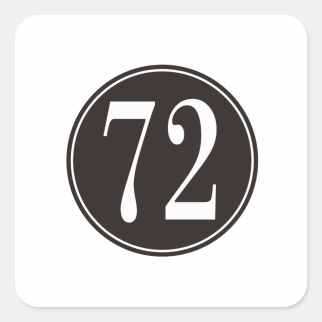 72 Schwarzer Kreis Quadratischer Aufkleber (Vorderseite)