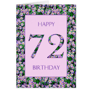 72e anniversaire de marguerites violettes