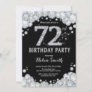 72e anniversaire Invitation Diamant d'argent