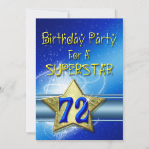 72e fête d'anniversaire Invitation pour une supers