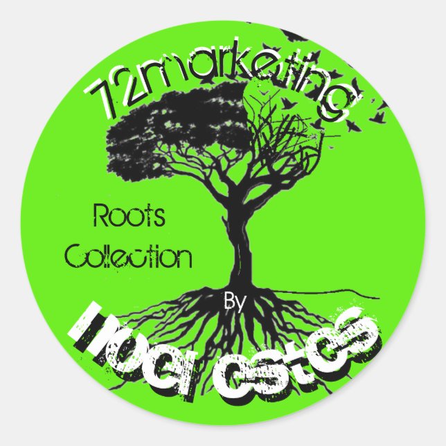 72Marketing Aufkleber für die Roots Collection (Vorderseite)