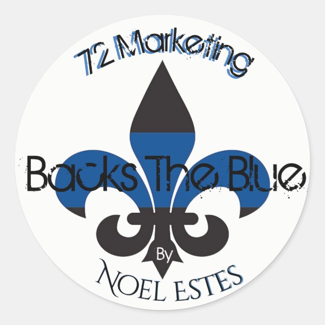 72Marketing unterstützt den Blue Collection-Aufkle Runder Aufkleber (Vorderseite)