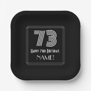73. Geburtstag — Art Deco Inspiriert Look "73" + N Pappteller