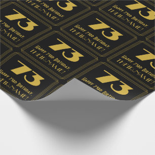 73. Geburtstag - Art Deco  Look "73" & Name Geschenkpapier
