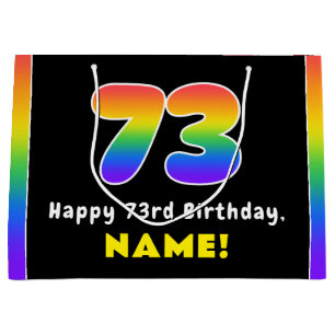 73. Geburtstag: Farbenfroher Regenbogen # 73, Indi Große Geschenktüte