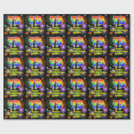 73. Geburtstag: Fun Fireworks, Rainbow Look # "73" Geschenkpapier