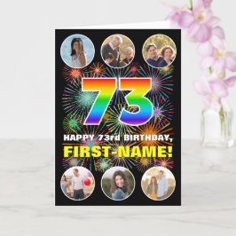 73. Geburtstag: Fun Rainbow #, Individuelle Name & Karte