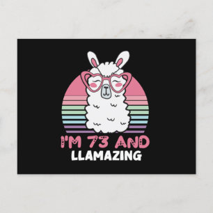 73. Geburtstag Llamazing Lama 73 Jahre alter Gebur Postkarte