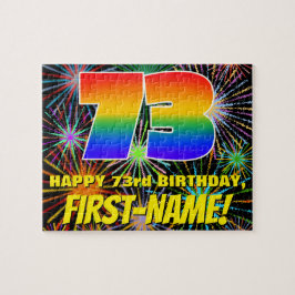 73. Geburtstag: Spaß, bunte feierliche Feuerwerke