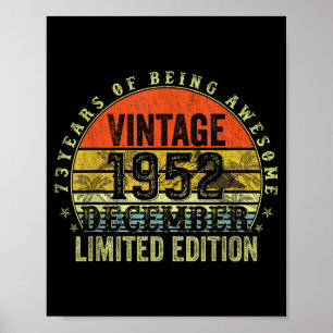 73. Geburtstagsgeschenke für Männer Dezember 1952 Poster