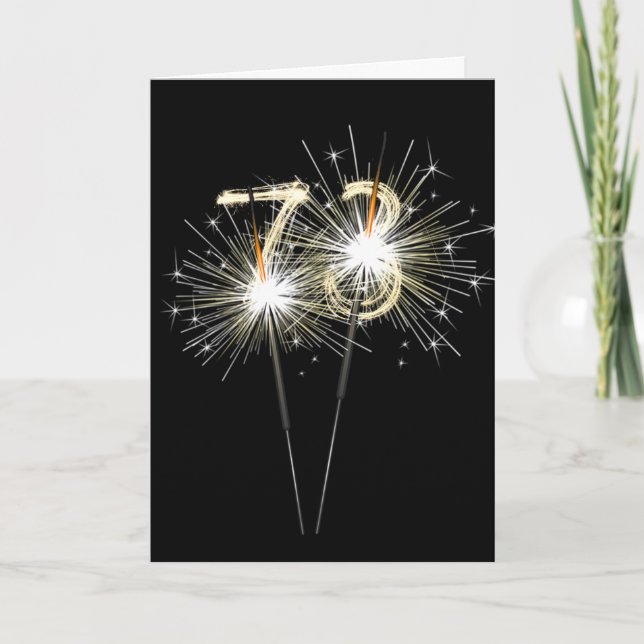 73. Geburtstagsparkler auf Black Card Karte (Vorderseite)