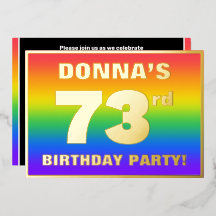 73. Geburtstagsparty: Spaß, farbenfrohe Regenbogen