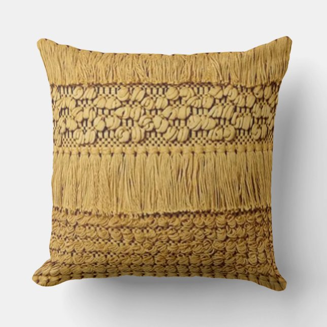 73, Woven, (Imitate), Gold mit Randprägung Kissen (Vorderseite)