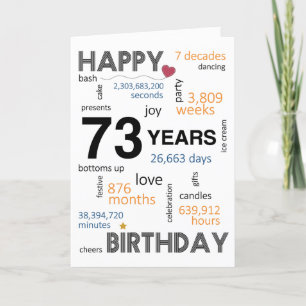 73e carte d'anniversaire