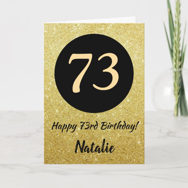 73e Joyeux Anniversaire Carte de Parties scintilla (Devant)