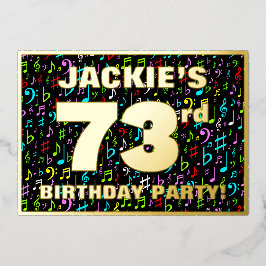 73rd Birthday Party — Fun, Colorful Music Symboc Folieneinladung