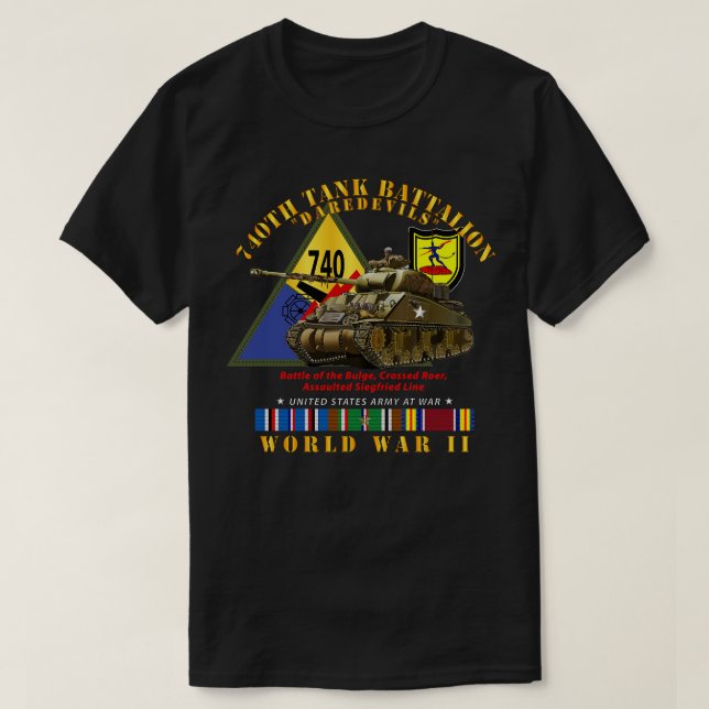 740. Tank Battalion s w Tank w SSI WWII EU SVC (Design vorne)
