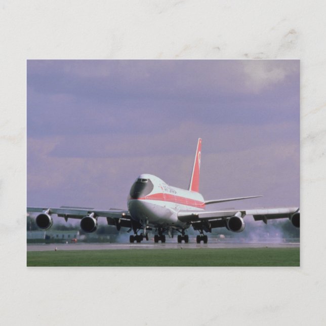 747 Land am internationalen Flughafen Pearson, Tor Postkarte (Vorderseite)