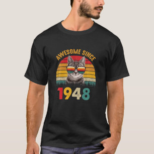 74. Geburtstag 74 Jahre Katze Lover Vintag Phantas T-Shirt