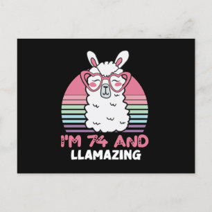 74. Geburtstag Llamazing Lama 74 Jahre alte Geburt Postkarte