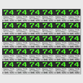 74. Geburtstag - Nerdy / Geeky Style "74" und Name Geschenkpapier