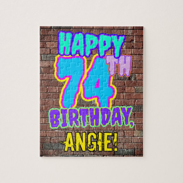 74. Geburtstag ~ Spaß, Urban Graffiti Inspiriert L (Vertikal)