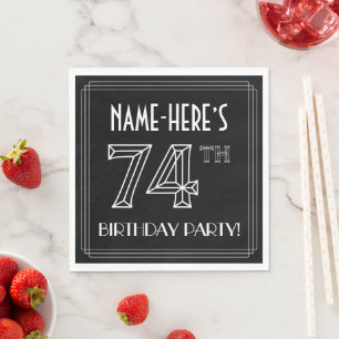 74. Geburtstagsparty: Art-Déco-Stil + Individuelle Serviette