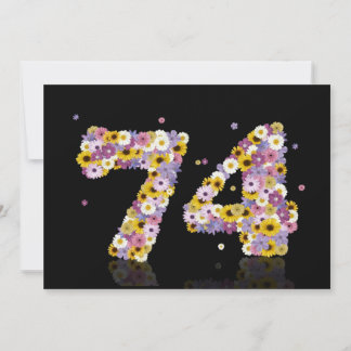 74. Geburtstagsparty mit Blumenbriefen Einladung