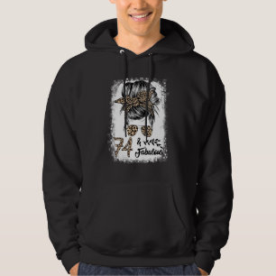 74 Jahre alt Fabulous Messy Bun Leopard 74. Geburt Hoodie