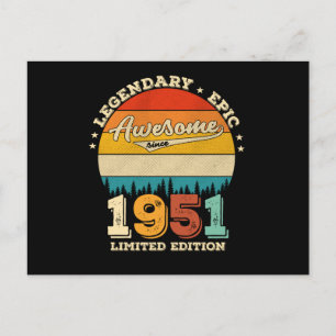 74 Jahre alter Tag 1951 Phantastisches 74. Geburts Postkarte