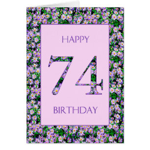 74e anniversaire de marguerites violettes