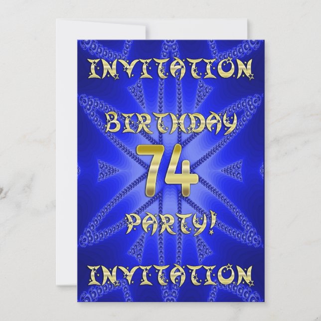 74e invitation de fête d'anniversaire (Devant)