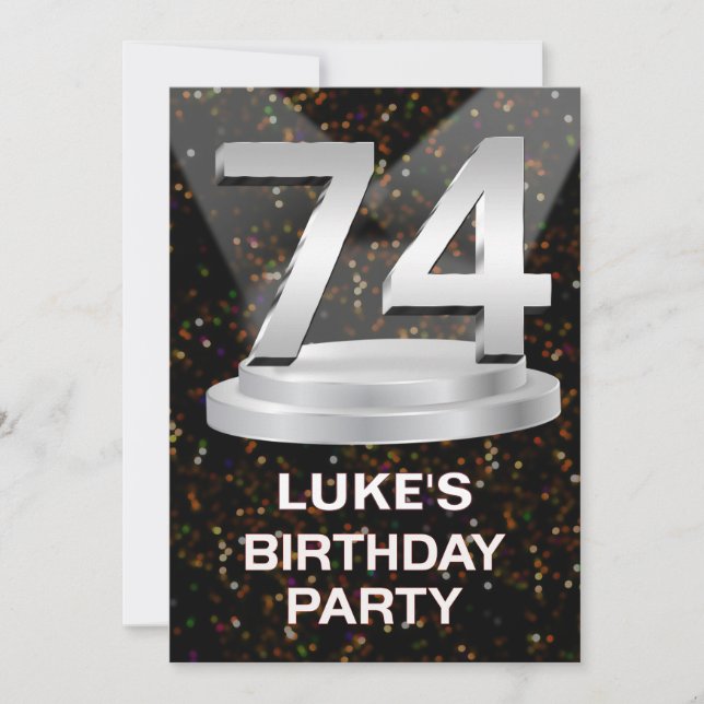 74th Birthday Party Invitation Ajouter un nom (Devant)