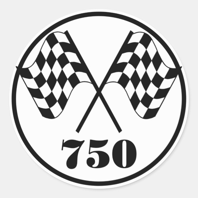 750 Zielflaggen Runder Aufkleber (Vorderseite)