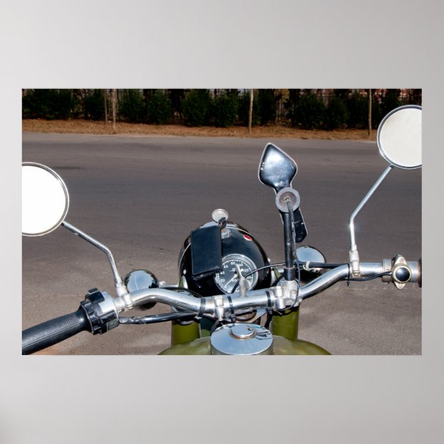 750B-2 Funky-Motorrad mit Beiwagen Poster (Vorne)