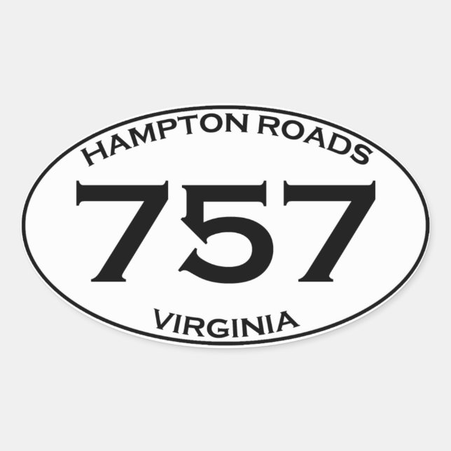 757 Hampton Roads Virginia Oval Sticker (Vorderseite)