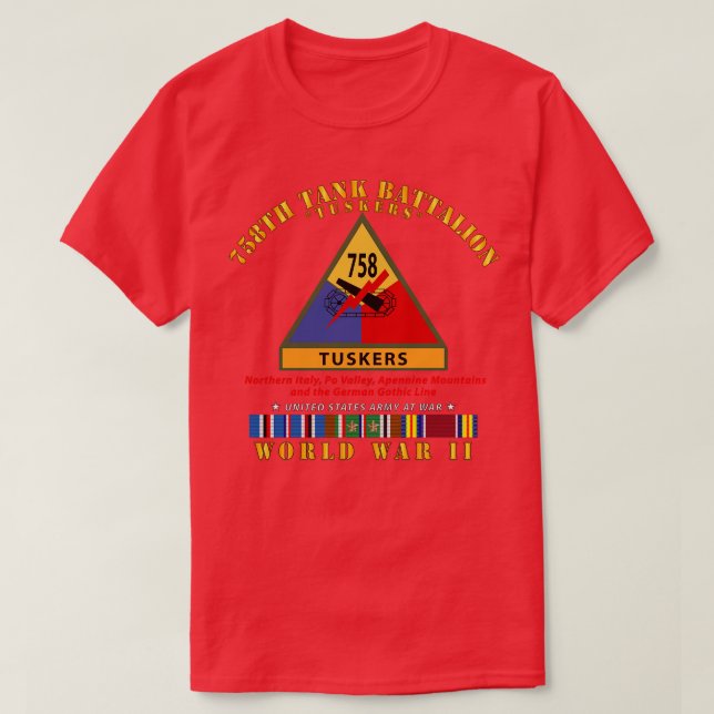 758. Tank Battalion Tuskers w SSI Name Tape II. (Design vorne)