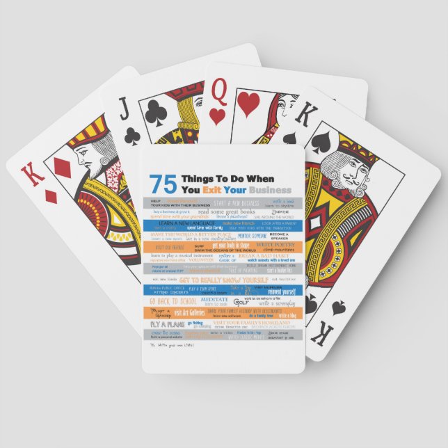 75 Dinge zu tun, nachdem Sie Geschäft zurückkaufen Spielkarten (Rückseite)