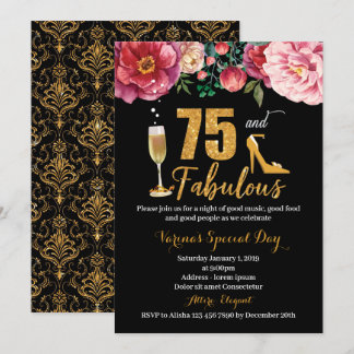 75 et fabuleuse invitation d'anniversaire pour les