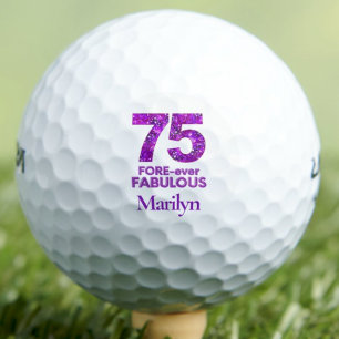 75 Fabelous-Sister-Geschenk - Lila Glitzer Golfball