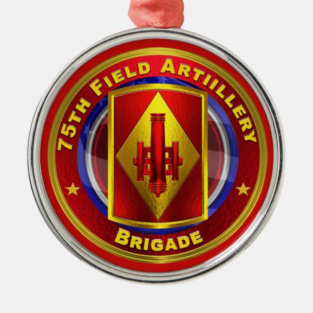 75. Field Artillery Brigade Weihnachten Ornament Aus Metall (Vorne)