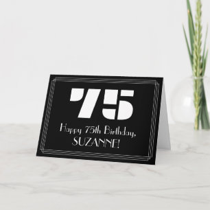 75. Geburtstag: Art Deco Inspiriert Look "75" & Na Karte