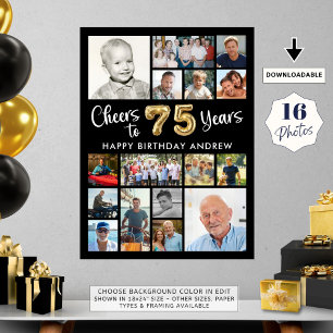 75. Geburtstag Black Gold 16 Foto jubelt zu Jahren Poster