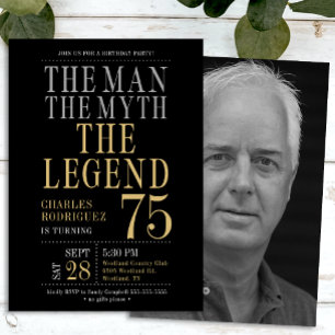 75. Geburtstag Der Mann Der Mythos Die Legende Fot Einladung