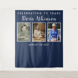 75. Geburtstag Foto Collage Hintergrund Banner Wandteppich