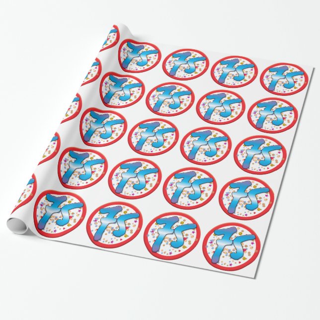 75. Geburtstag Geschenkpapier (Ungerollt)