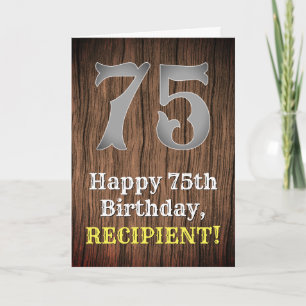 75. Geburtstag: Inspirierter Country Western Look, Karte