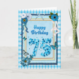 75. Geburtstag mit Scrapbook-Effekt Karte