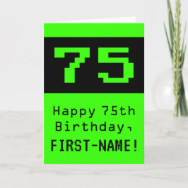 75. Geburtstag: Nerdy / Geeky Style "75" und Name Karte