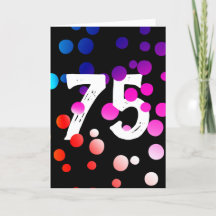 75. Geburtstag Rainbow Dots auf Black
